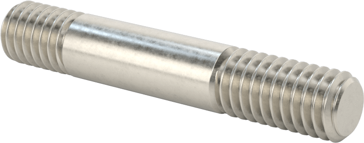 Her İki Ucu Dişli Titreşime Dayanıklı Montaj Saplaması, 18-8 Paslanmaz Çelik, 3/8"-16 Diş, 1/2“ x 3/4” Diş Uzunluğu, 2-1/4" Uzunluk