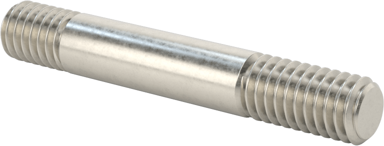 Her İki Ucu Dişli Titreşime Dayanıklı Montaj Saplaması, 18-8 Paslanmaz Çelik, 3/8"-16 Diş, 1/2“ x 3/4” Diş Uzunluğu, 2-1/2" Uzunluk