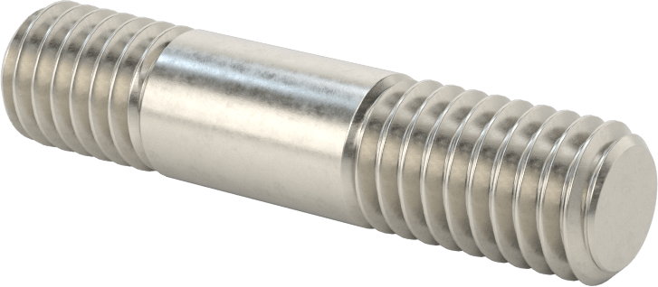 Her İki Ucu Dişli Titreşime Dayanıklı Montaj Saplaması, 18-8 Paslanmaz Çelik, 7/16"-14 Diş Boyutu, 9/16“ x 3/4” Diş Uzunluğu, 2" Uzunluk