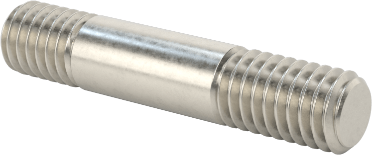 Her İki Ucu Dişli Titreşime Dayanıklı Montaj Saplaması, 18-8 Paslanmaz Çelik, 7/16"-14 Diş, 9/16“ x 3/4” Diş Uzunluğu, 2-1/4" Uzunluk