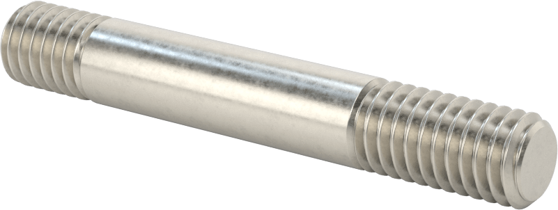 Her İki Ucu Dişli Titreşime Dayanıklı Montaj Saplaması, 18-8 Paslanmaz Çelik, 7/16"-14 Diş Boyutu, 9/16“ x 7/8” Diş Uzunluğu, 3" Uzunluk