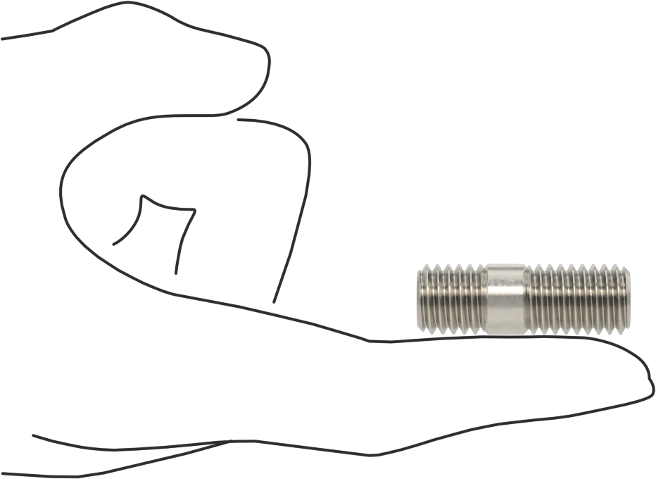 Her İki Ucu Dişli Titreşime Dayanıklı Montaj Saplaması, 18-8 Paslanmaz Çelik, 1/2"-13 Diş, 1/2“ x 3/4” Diş Uzunluğu, 1-1/2" Uzunluk
