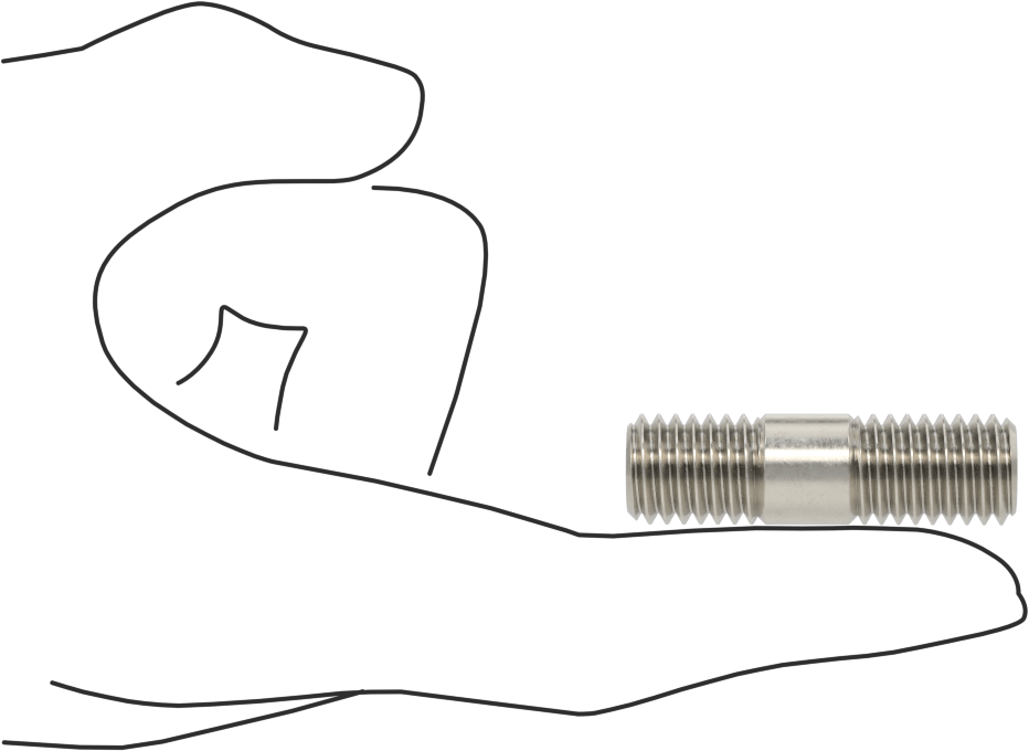 Her İki Ucu Dişli Titreşime Dayanıklı Montaj Saplaması, 18-8 Paslanmaz Çelik, 1/2"-13 Diş, 5/8“ x 3/4” Diş Uzunluğu, 1-3/4" Uzunluk