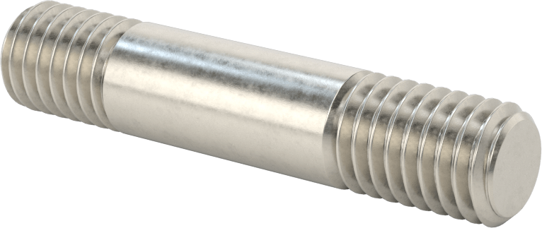 Her İki Ucu Dişli Titreşime Dayanıklı Montaj Saplaması, 18-8 Paslanmaz Çelik, 1/2"-13 Diş, 5/8“ x 3/4” Diş Uzunluğu, 2-1/2" Uzunluk