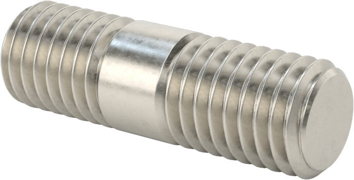 Her İki Ucu Dişli Titreşime Dayanıklı Montaj Saplaması, 18-8 Paslanmaz Çelik, 5/8"-11 Diş Boyutu, 3/4“ x 7/8” Diş Uzunluğu, 2" Uzunluk