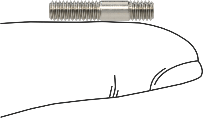 Her İki Ucu Dişli Titreşime Dayanıklı Montaj Saplaması, 18-8 Paslanmaz Çelik, M4 x 0,7 mm Boyut, 5 mm x 10 mm Diş Uzunluğu, 20 mm Uzunluk