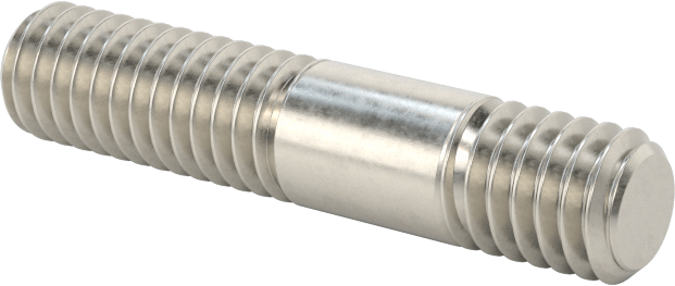 Her İki Ucu Dişli Titreşime Dayanıklı Montaj Saplaması, 18-8 Paslanmaz Çelik, M4 x 0,7 mm Boyut, 5 mm x 10 mm Diş Uzunluğu, 20 mm Uzunluk