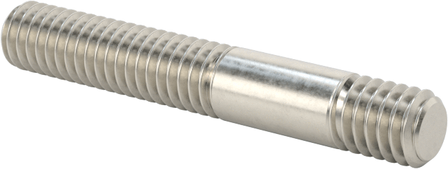 Her İki Ucu Dişli Titreşime Dayanıklı Montaj Saplaması, 18-8 Paslanmaz Çelik, M4 x 0,7 mm Boyut, 5 mm x 15 mm Diş Uzunluğu, 27 mm Uzunluk