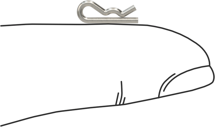 18-8 Paslanmaz Çelik Saç Tokası Çatal Pimi, 1/16“- 1/8” Pim Çapı için, 3/64" Tel Çapı, 1/8" Göz Çapı