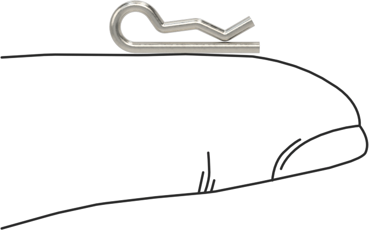 18-8 Paslanmaz Çelik Saç Tokası Çatal Pimi, 1/8“- 3/16” Pim Çapı için, 3/64" Tel Çapı, 1/8" Göz Çapı