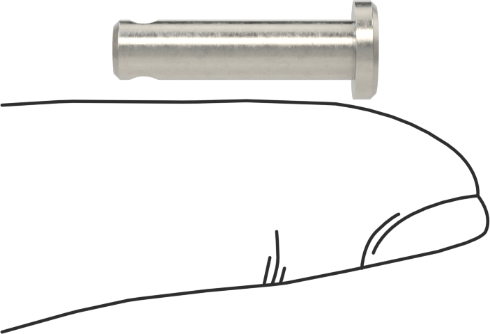 Yüksek Korozyon Dirençli 316 Paslanmaz Çelik Çatal Pimler, 3/32" Çatal Pim Çapı için, 3/16" Çap, 9/16" Kullanılabilir Uzunluk