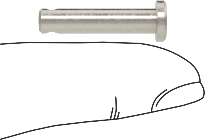 Yüksek Korozyon Dirençli 316 Paslanmaz Çelik Çatal Pimler, 3/32" Çatal Pim Çapı için, 3/16" Çap, 11/16" Kullanılabilir Uzunluk