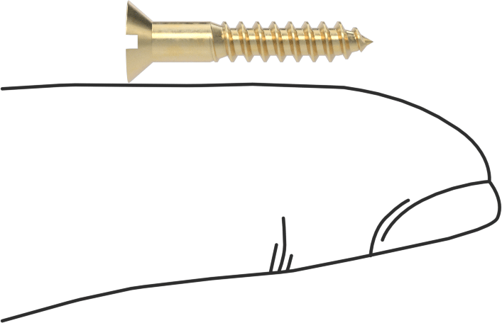 Ahşap için Pirinç Oluklu Düz Başlı Vidalar, 5 Numara, 3/4" Uzunluk