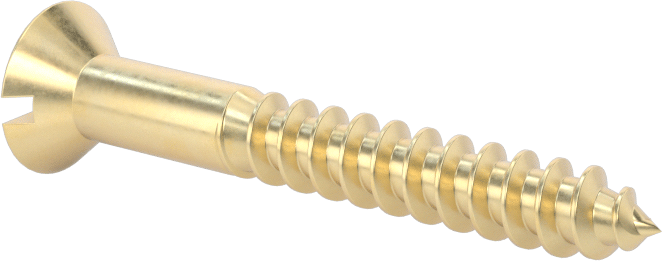 Ahşap için Pirinç Oluklu Düz Başlı Vidalar, 10 Numaralı Boyut, 1-1/2" Uzunluk