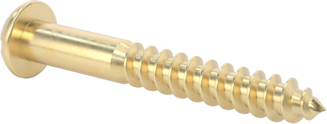 Pirinç Yivli Dekoratif Yuvarlak Başlı Vidalar, Ahşap için, 10 Numaralı Boyut, 1-1/2" Uzunluk