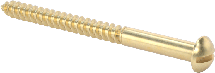 Pirinç Yivli Dekoratif Yuvarlak Başlı Vidalar, Ahşap için, 10 Numaralı Boyut, 2-1/2" Uzunluk