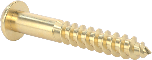 Pirinç Yivli Dekoratif Yuvarlak Başlı Vidalar, Ahşap için, 12 Numaralı Boyut, 1-1/2" Uzunluk