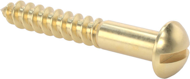 Pirinç Yivli Dekoratif Yuvarlak Başlı Vidalar, Ahşap için, 12 Numaralı Boyut, 1-1/2" Uzunluk