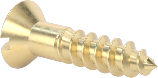 Ahşap için Pirinç Oluklu Oval Başlı Vidalar, 4 Numara Boyut, 1/2" Uzunluk