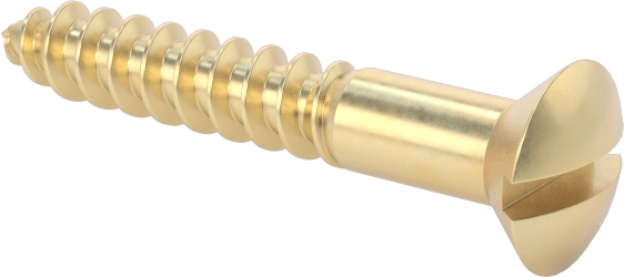 Ahşap için Pirinç Oluklu Oval Başlı Vidalar, 4 Numara Boyut, 3/4" Uzunluk