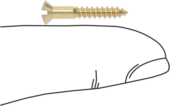 Ahşap için Pirinç Oluklu Oval Başlı Vidalar, 4 Numara Boyut, 3/4" Uzunluk