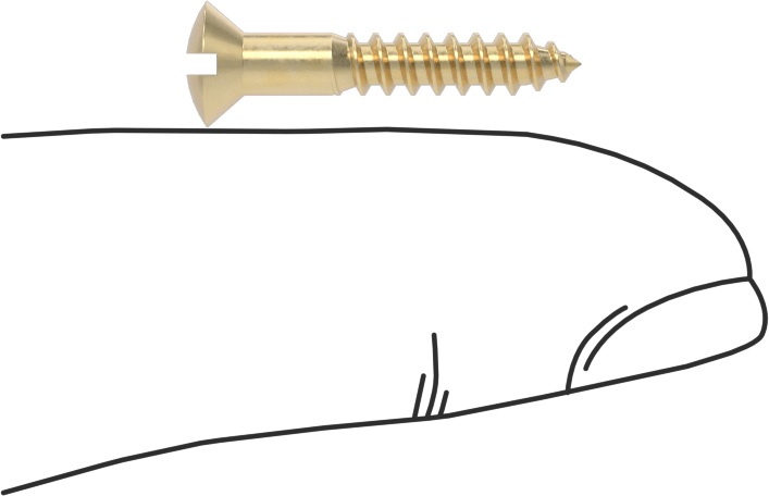 Ahşap için Pirinç Oluklu Oval Başlı Vidalar, 5 Numara, 3/4" Uzunluk