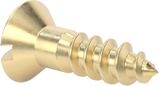 Ahşap için Pirinç Oluklu Oval Başlı Vidalar, Numara 6 Boyut, 1/2" Uzunluk