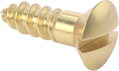 Ahşap için Pirinç Oluklu Oval Başlı Vidalar, Numara 6 Boyut, 1/2" Uzunluk