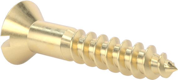 Ahşap için Pirinç Oluklu Oval Başlı Vidalar, Numara 6 Boyut, 3/4" Uzunluk
