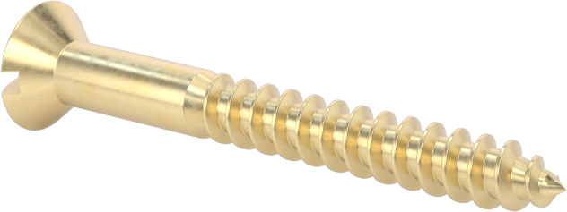 Ahşap için Pirinç Oluklu Oval Başlı Vidalar, Numara 6 Boyut, 1-1/4" Uzunluk