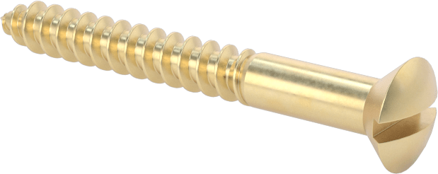 Ahşap için Pirinç Oluklu Oval Başlı Vidalar, Numara 6 Boyut, 1-1/4" Uzunluk