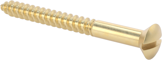 Ahşap için Pirinç Oluklu Oval Başlı Vidalar, Numara 6 Boyut, 1-1/2" Uzunluk