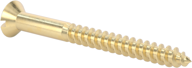 Ahşap için Pirinç Oluklu Oval Başlı Vidalar, Numara 6 Boyut, 1-1/2" Uzunluk