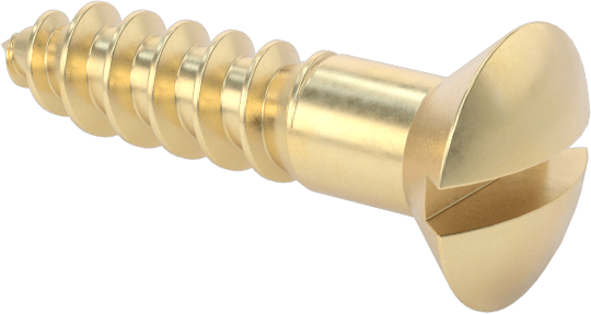 Ahşap için Pirinç Oluklu Oval Başlı Vidalar, Numara 8 Boyut, 3/4" Uzunluk