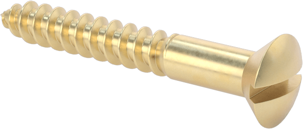 Ahşap için Pirinç Oluklu Oval Başlı Vidalar, Numara 8 Boyut, 1-1/4" Uzunluk