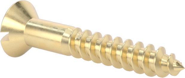 Ahşap için Pirinç Oluklu Oval Başlı Vidalar, 10 Numaralı Boyut, 1-1/4" Uzunluk