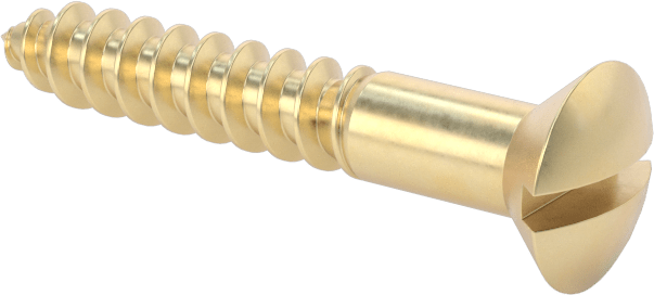Ahşap için Pirinç Oluklu Oval Başlı Vidalar, 10 Numaralı Boyut, 1-1/4" Uzunluk