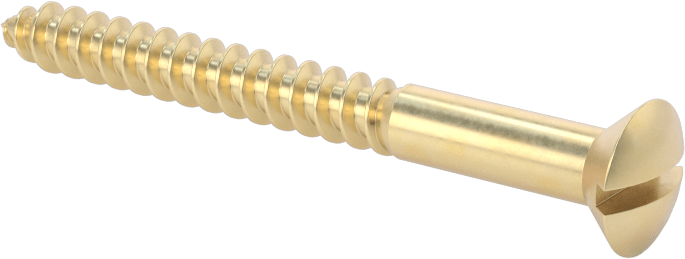 Ahşap için Pirinç Oluklu Oval Başlı Vidalar, 10 Numaralı Boyut, 2" Uzunluk