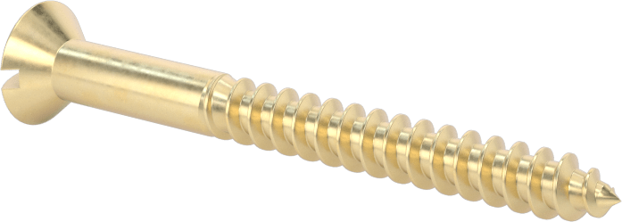 Ahşap için Pirinç Oluklu Oval Başlı Vidalar, 10 Numaralı Boyut, 2" Uzunluk