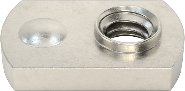 18-8 Paslanmaz Çelik Ofset Namlulu Dar Tabanlı Kaynak Somunları, Çıkıntılı, 1/4"-20 Diş Boyutu