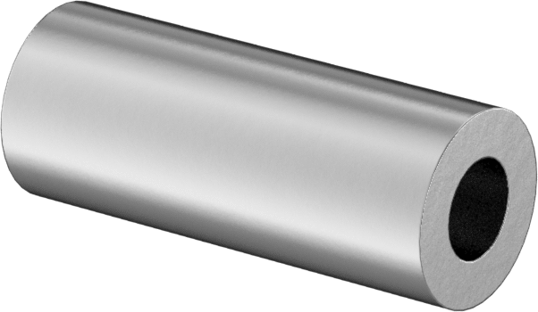 Çinko Kaplı Çelik Dişsiz Ara Parça, 1/8" OD, 5/16" Uzunluk, 0 Numaralı Vida Boyutu için