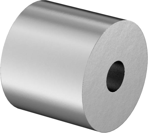 Çinko Kaplı Çelik Dişsiz Ara Parça, 1/2" OD, 7/16" Uzunluk, 6 numaralı vida boyutu için