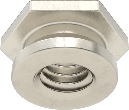 Yüksek Mukavemetli Gömme Montajlı Presle Takılan Somunlar, Sac Metal için, M2,5 x 4,4 mm Diş Boyutu, 2,3 mm Yükseklik