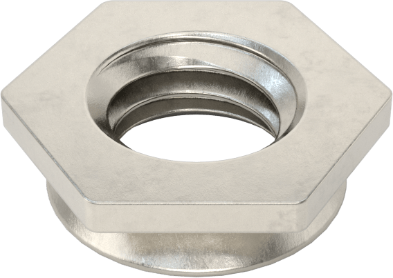Yüksek Mukavemetli Gömme Montajlı Presle Takılan Somunlar, Sac Metal için, M3 x 0,5 mm Diş Boyutu, 1,53 mm Yükseklik