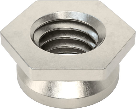 Yüksek Mukavemetli Gömme Montajlı Presle Takılan Somunlar, Sac Metal için, M3 x 0,5 mm Diş Boyutu, 2,3 mm Yükseklik