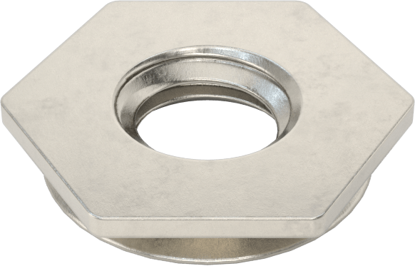 Yüksek Mukavemetli Gömme Montajlı Presle Takılan Somunlar, Sac Metal için, M4 x 0,7 mm Diş Boyutu, 1,53 mm Yükseklik