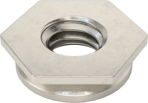 Yüksek Mukavemetli Gömme Montajlı Presle Takılan Somunlar, Sac Metal için, M4 x 0,7 mm Diş Boyutu, 2,3 mm Yükseklik