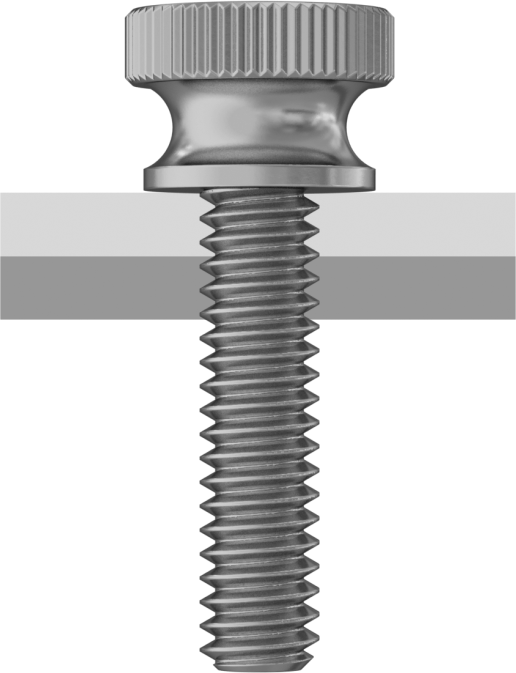 Pirinç Genişletilmiş Yaka Tırtıllı Başlı Parmak Vidaları, 6-32 Diş Boyutu, 1/2" Uzunluk