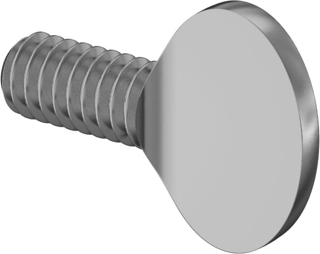 Pirinç Kürek Başlı El Vidası, 1/4"-20 Diş Boyutu, 1/2" Uzunluk