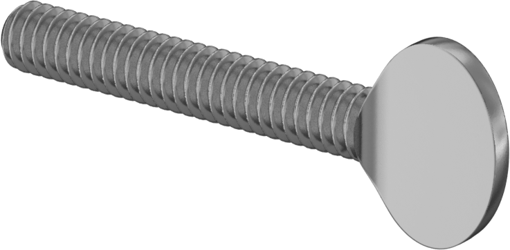 Pirinç Kürek Başlı El Vidası, 1/4"-20 Diş Boyutu, 1-1/2" Uzunluk